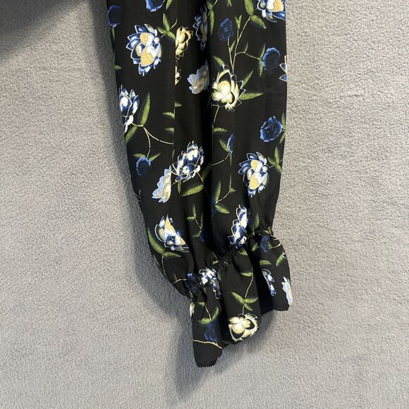 Violet + Claire Blouse Sheer Dark Floral Top Plus Size 2X Office Career - Picture 4 of 8